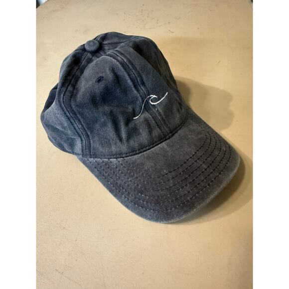 Minimalist Wave Embroidered Dad Hat Navy Blue Unisex Adjustable Cotton Cap - Picture 2 of 5